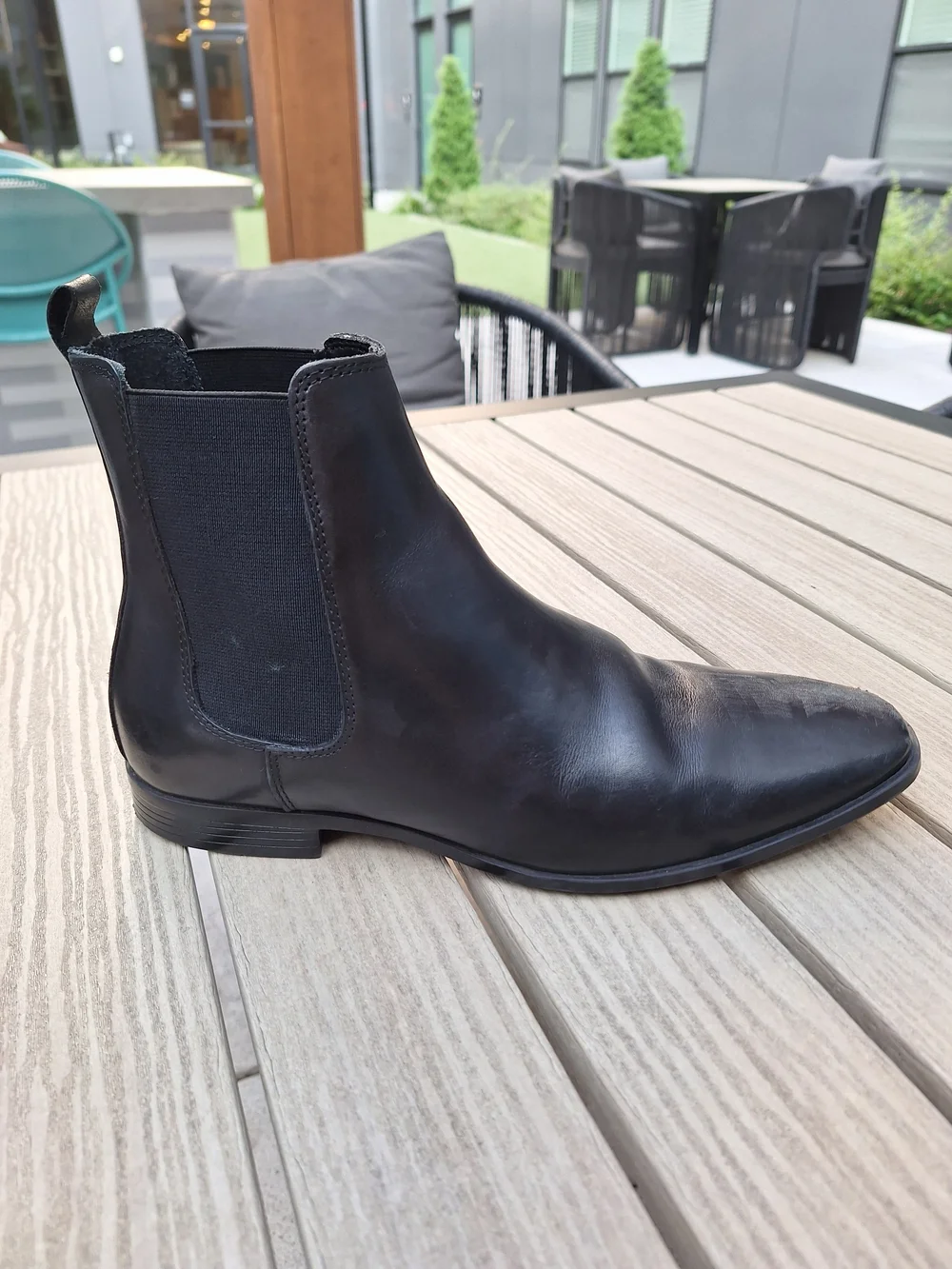 Aldo Prelimos Men's Black Leather Chelsea Ankle Boots (Men's Size 7)